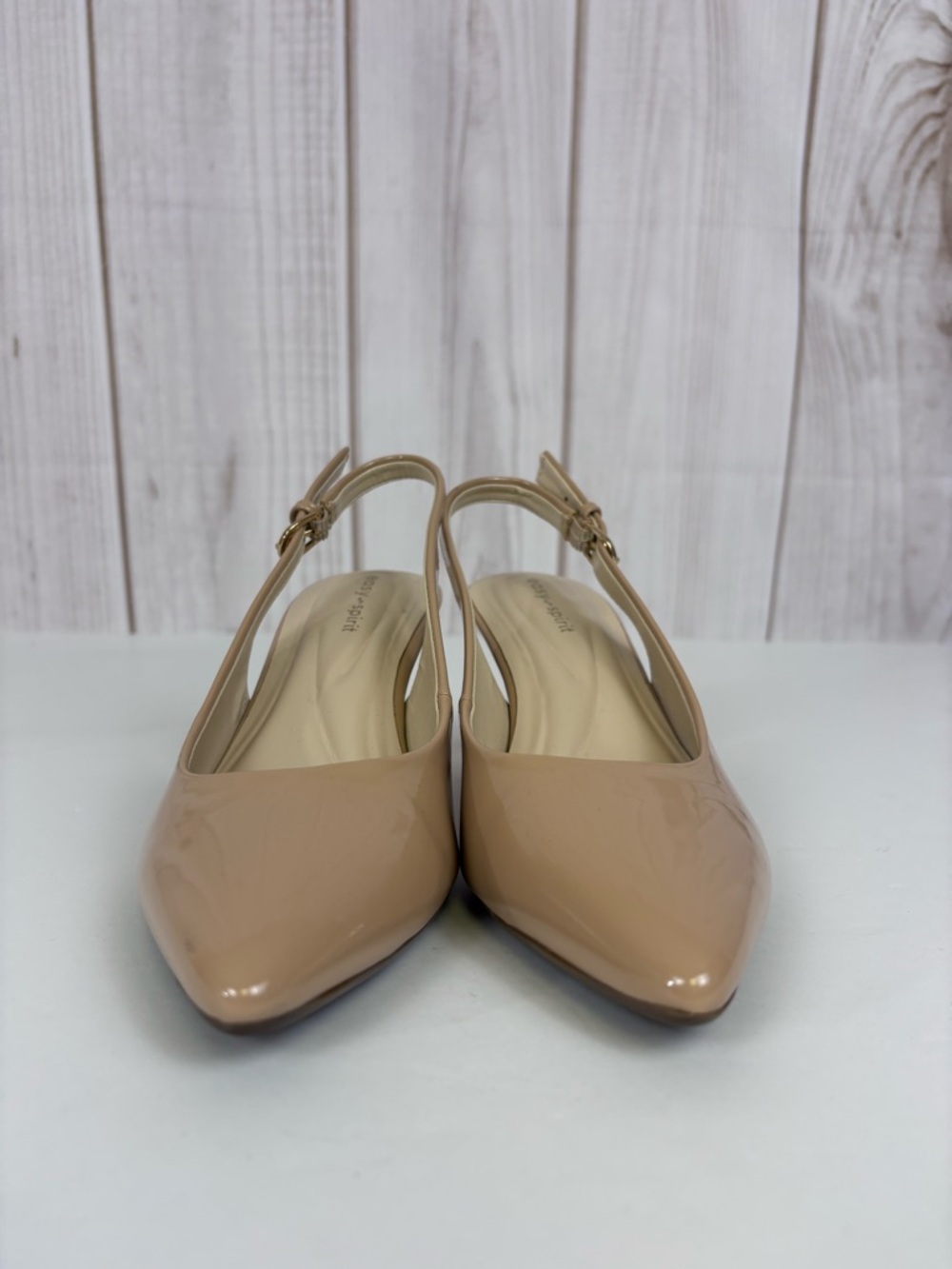 Easy Spirit Raveen Patent Pointed-Toe Slingback Pumps Stiletto Classic Beige 6 - Picture 7 of 15